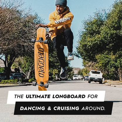 Bamboo Carbon Fiber Longboard Skateboard -  46” x 9.5”
