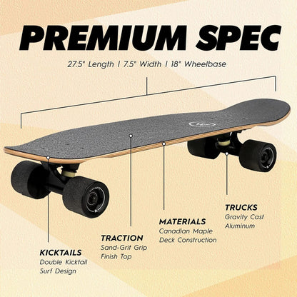Complete Skateboard - 27.5" x 7.5" - Tiki