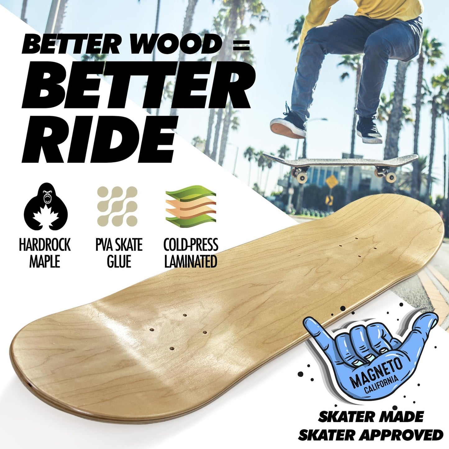 Cruiser Skateboard -  Maple Wood - Palm Trees