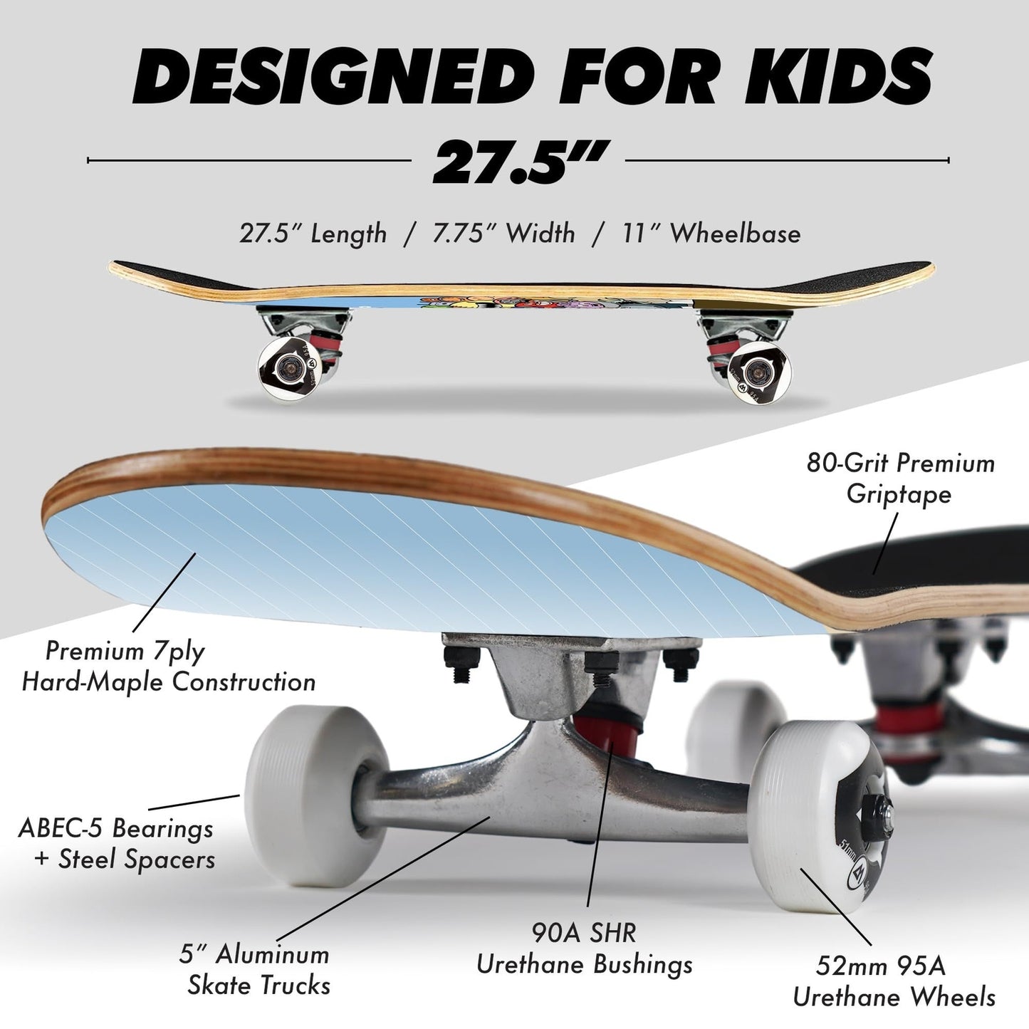 Cruiser Skateboard -  Maple Wood - Monster Pile